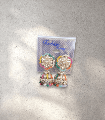 Multi-Coloured Jhumka (Earring) - Design 4
