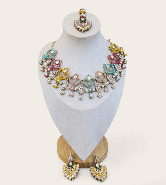 Multi-Colour Soft Choker Jewellery Set - Style 6