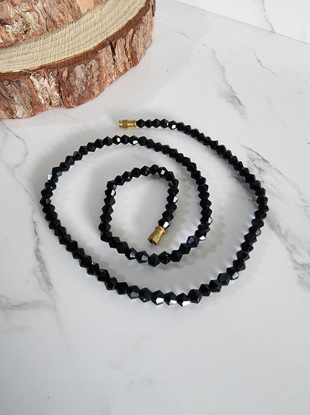 Fancy Black Bead Nazar Necklace