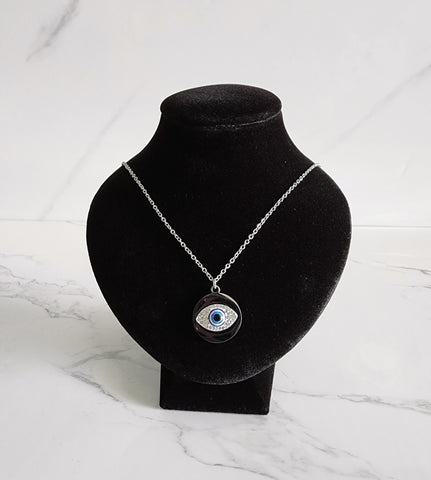 Round Pendant Evil Eye Necklace