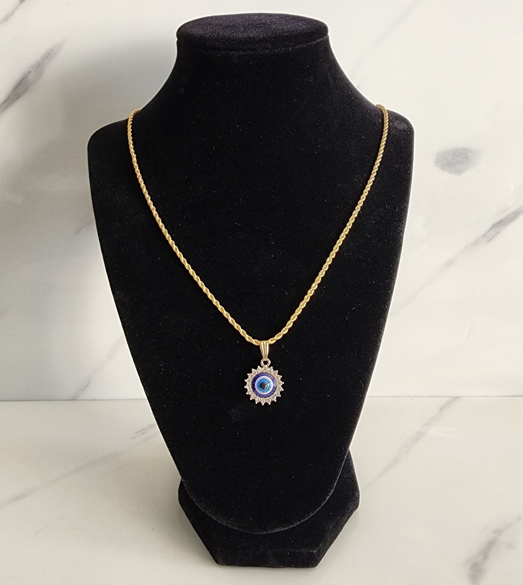 Round Pendant Evil Eye Necklace