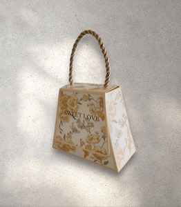 Orange Floral Souvenir Box with Handle