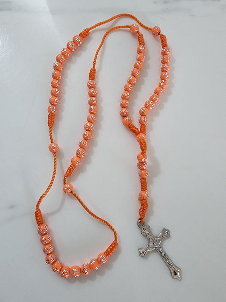 Orange Rosary with Cross