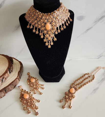 Peach and Bronze Soft Jewellery Set