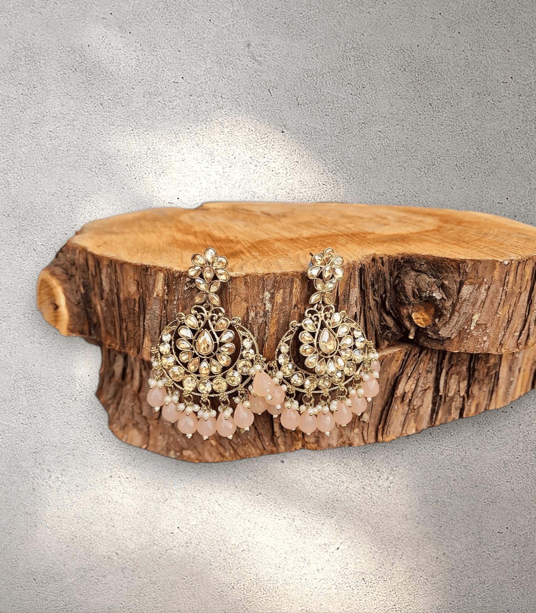 Peach Pearl Blossom Jhumka