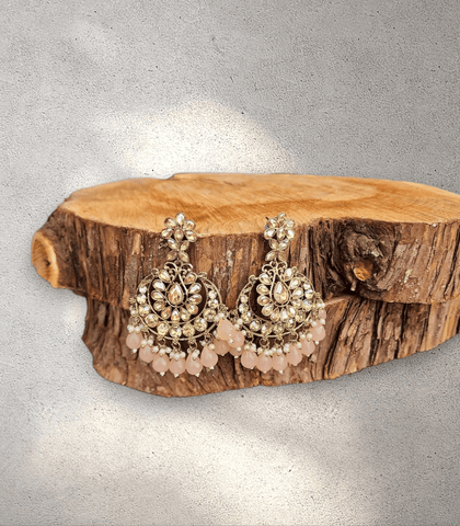 Peach Pearl Blossom Jhumka