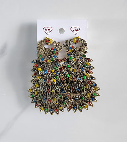 Multi-Colour Peacock Earring