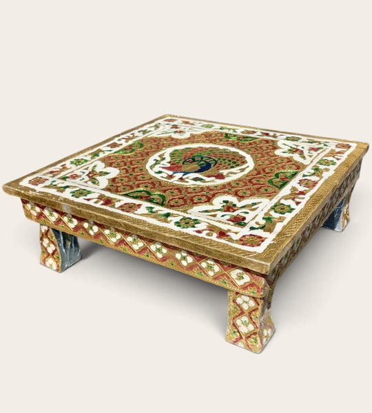 Gold Peacock Foil Bedhi/ Bajoth (37cm x 37cm)