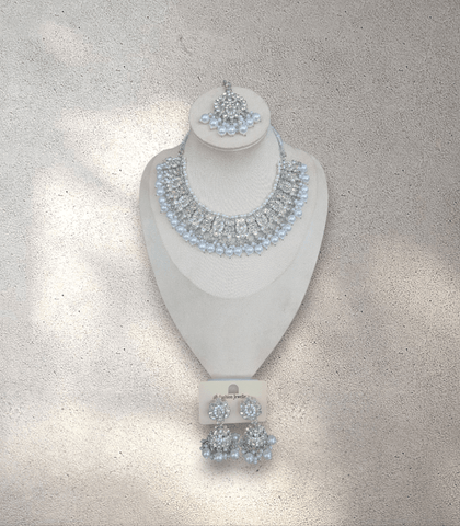 Silver Pearl Soft Jewellery Set - Style 1