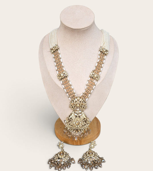 Long Gold Pearl Jewellery Set - Style 2