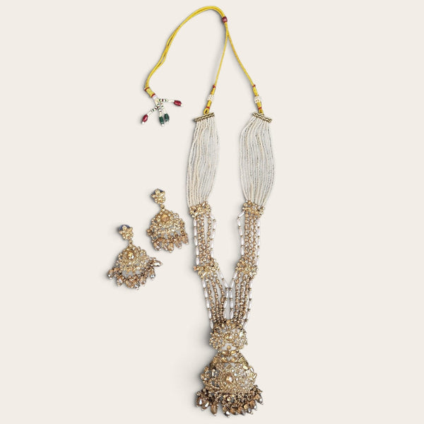 Long Gold Pearl Jewellery Set - Style 2