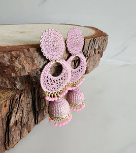 Long Pink Jhumka (Earring) - Design 1