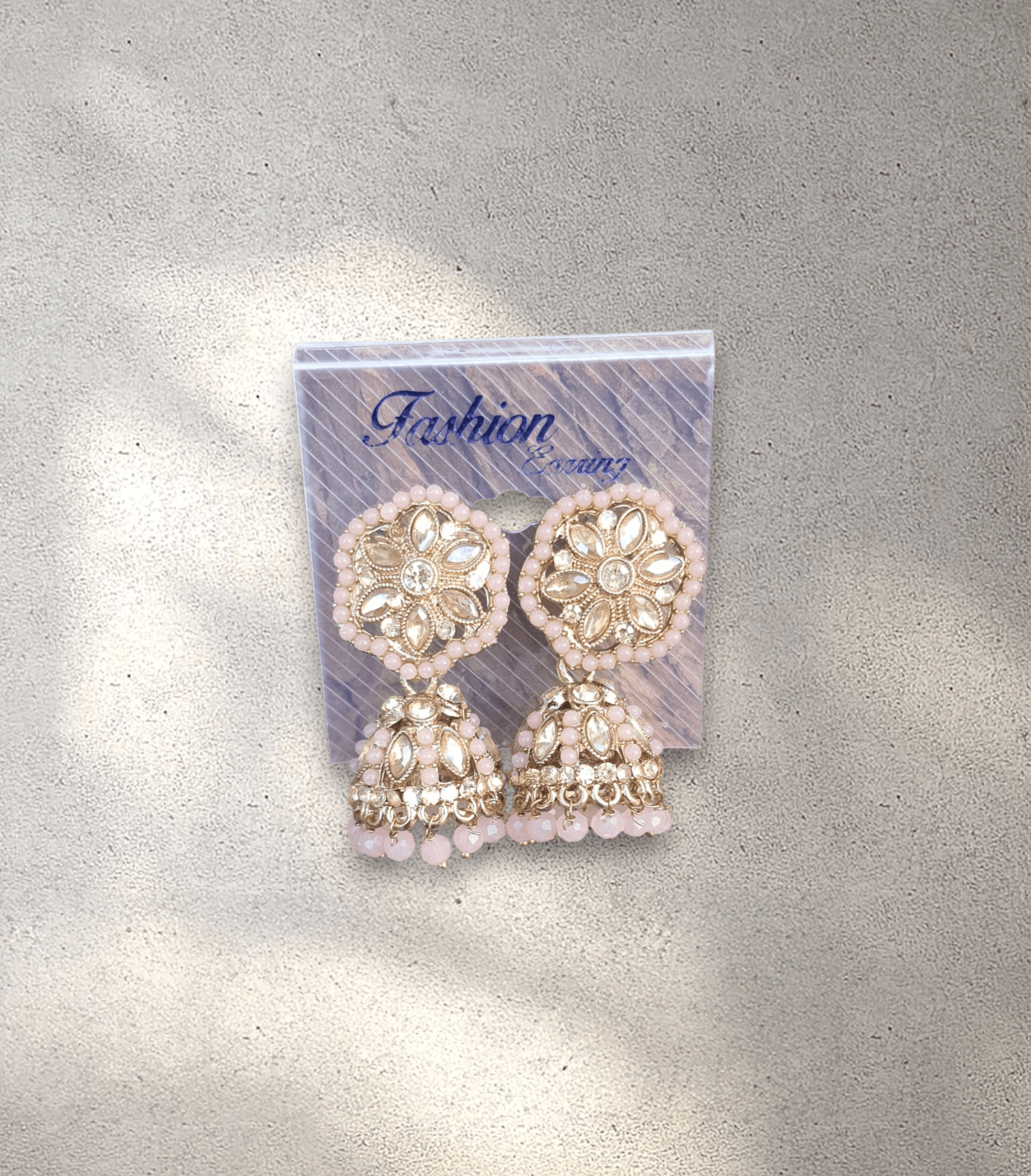 Pink and Gold Jhumka (Earring) - Design 3