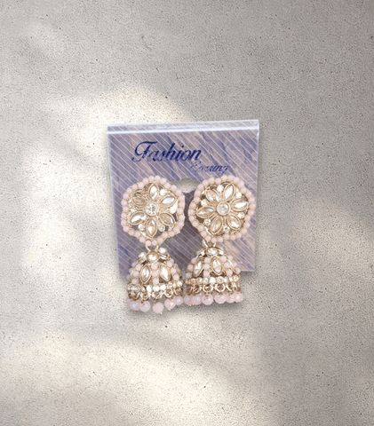 Pink and Gold Jhumka (Earring) - Design 3