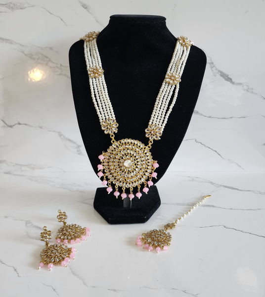 Long Pink Pearl Jewellery Set Style – The Guru's Hut