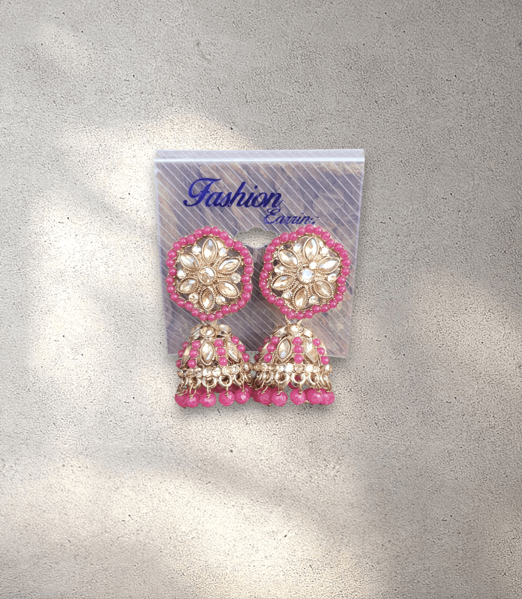 Pink Jhumka (Earring) - Design 5