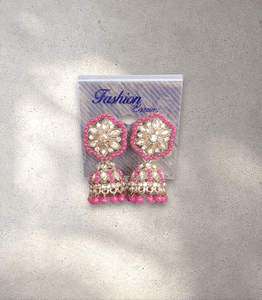 Pink Jhumka (Earring) - Design 5