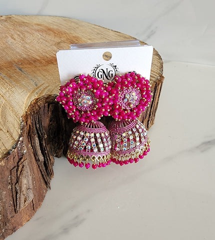 Pink Jhumka (Earring) - Design 2