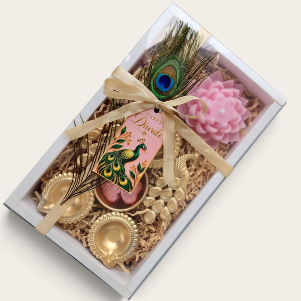 Blush Peacock and Lotus Diwali Gift Set
