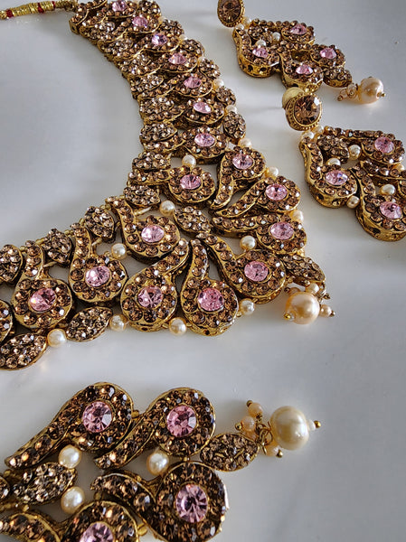 Pink and Bronze Soft Jewellery Set