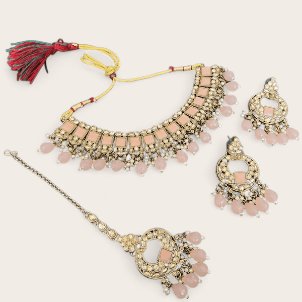 Pink Soft Choker Jewellery Set