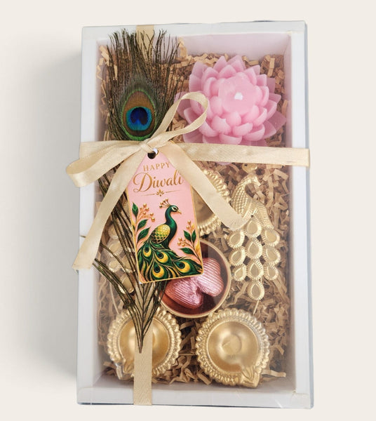 Blush Peacock and Lotus Diwali Gift Set