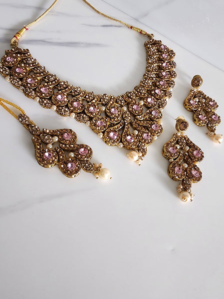 Pink and Bronze Soft Jewellery Set