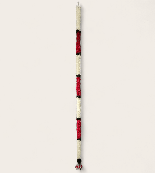 Fuchsia Pink and White with Green Leaf Garland (165 cm)