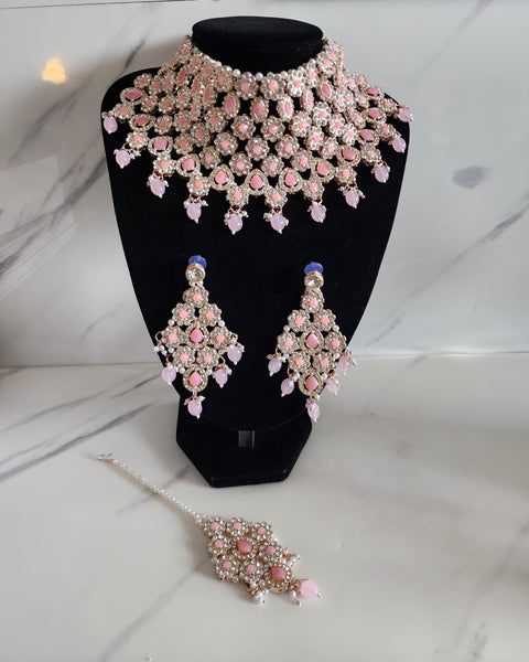 Silver and Pink Soft Jewellery Set