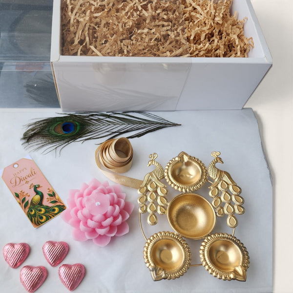 Blush Peacock and Lotus Diwali Gift Set