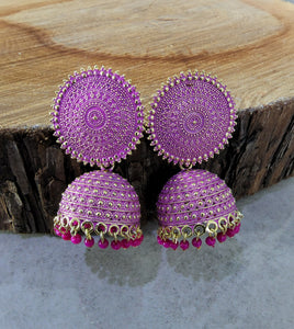 Pink Jhumka (Earring) - Design 1