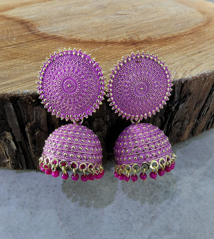 Pink Jhumka (Earring) - Design 1