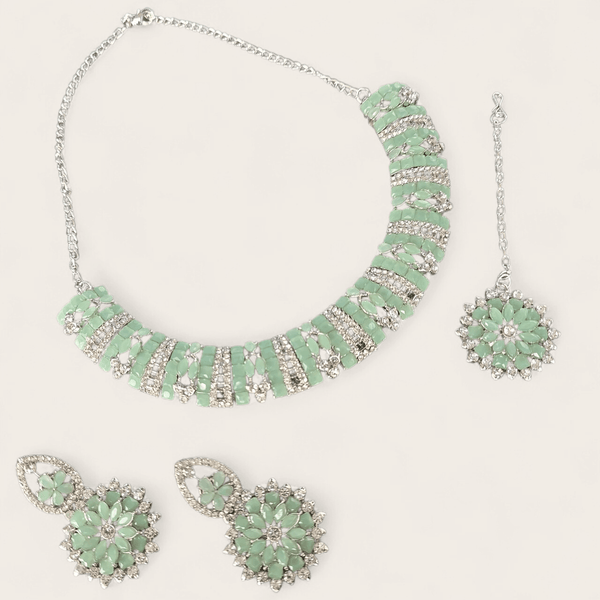 Bollywood Pista Green Diamond Jewellery Set