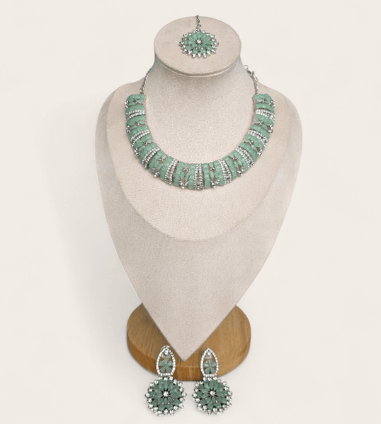 Bollywood Pista Green Diamond Jewellery Set