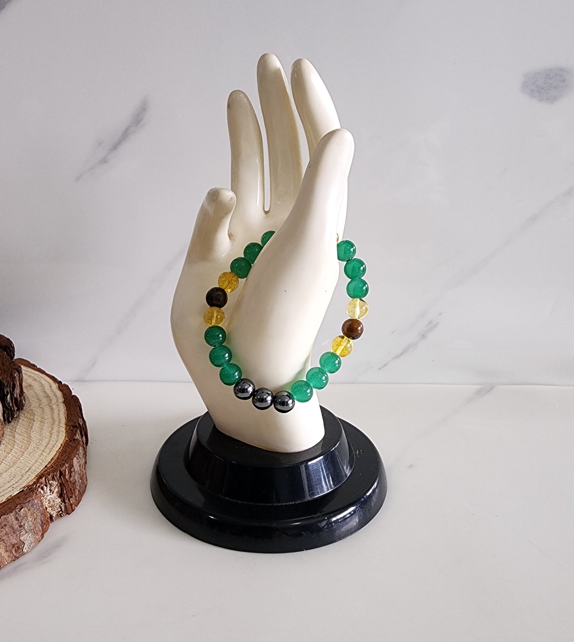 Prosperity Bracelet (Tigers Eye, Hematite, Citrine, Green Aventurine)