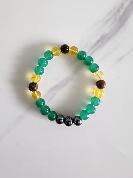 Prosperity Bracelet (Tigers Eye, Hematite, Citrine, Green Aventurine)