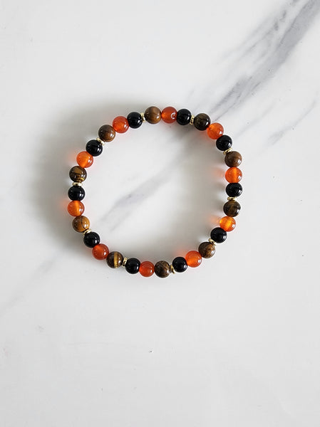 Protection Bracelet (Black Tourmaline, Carnelian, Tigers Eye)