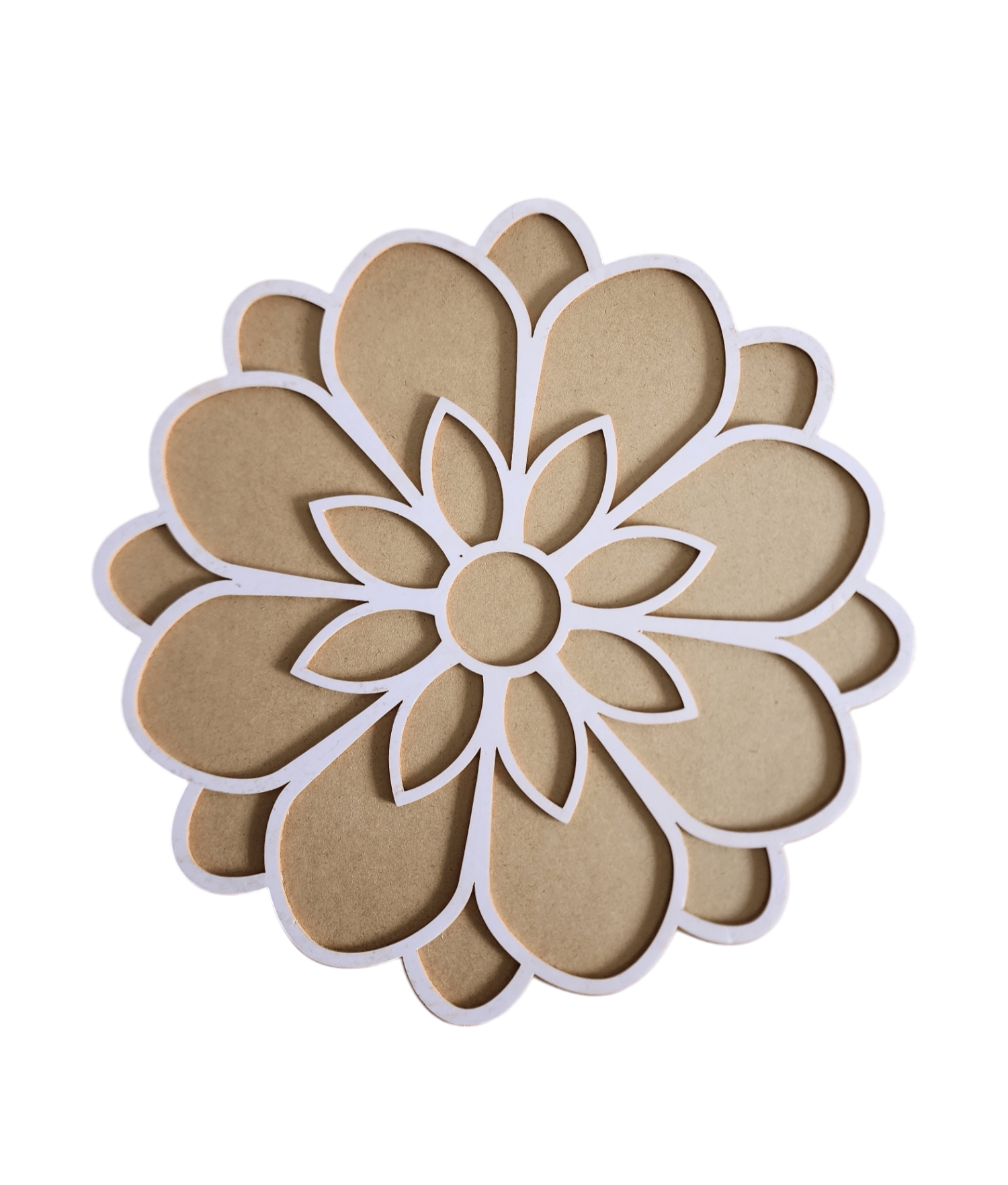 Wooden Rangoli Mat - Flower 2