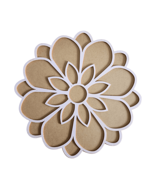 Wooden Rangoli Mat - Flower 2
