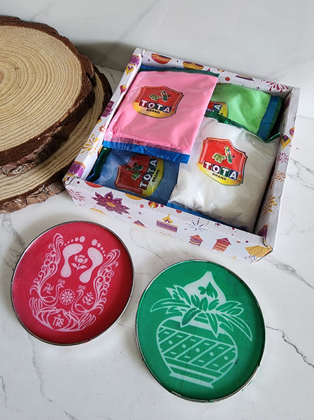 Rangoli Kit with Stencils and Powder