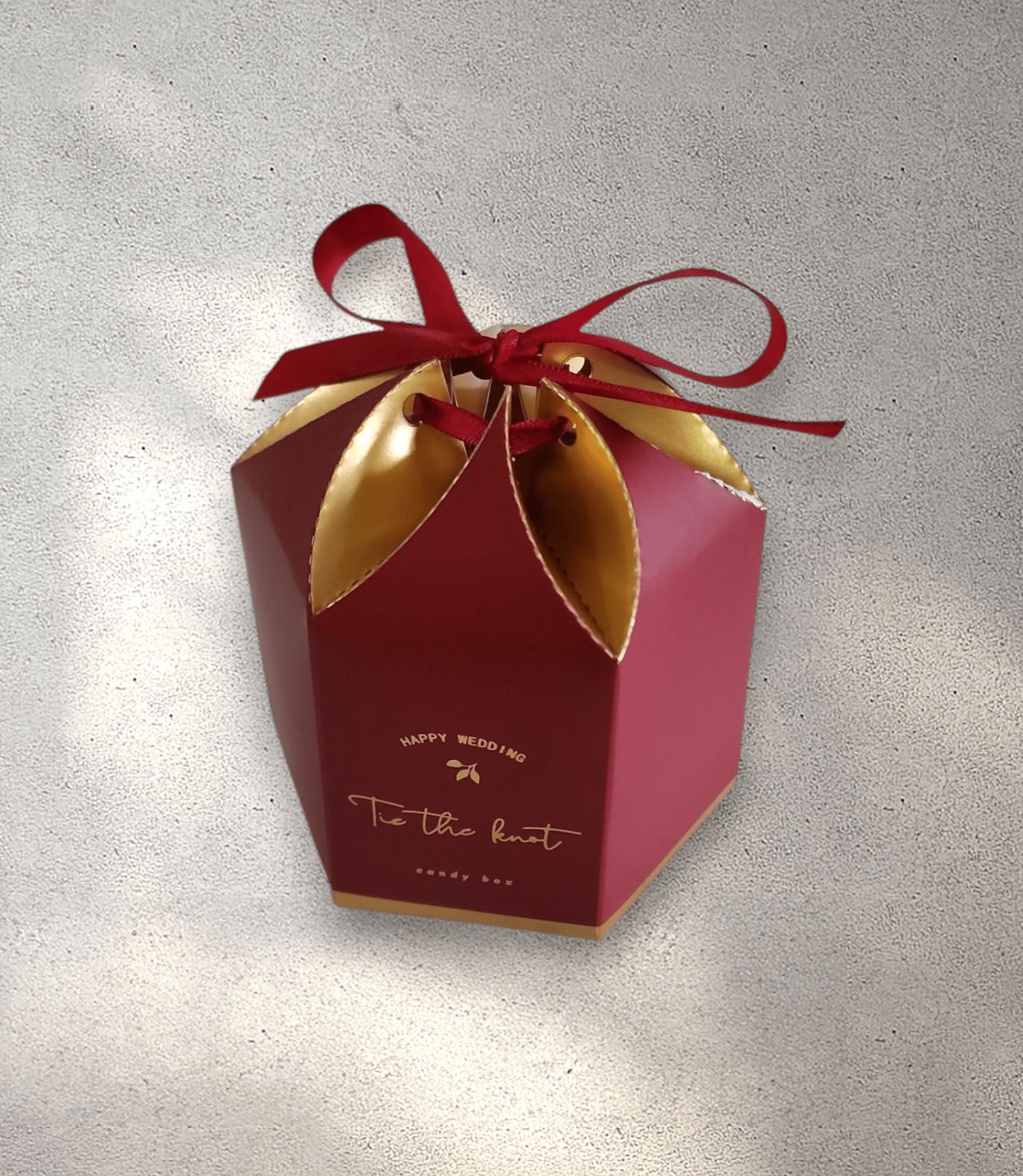 Maroon and Gold Lotus Souvenir Box