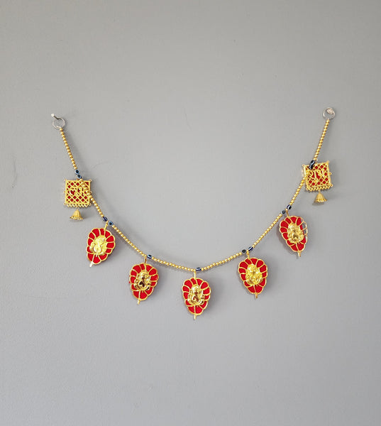 Red and Gold Ganesha and Evil Eye Door Garland
