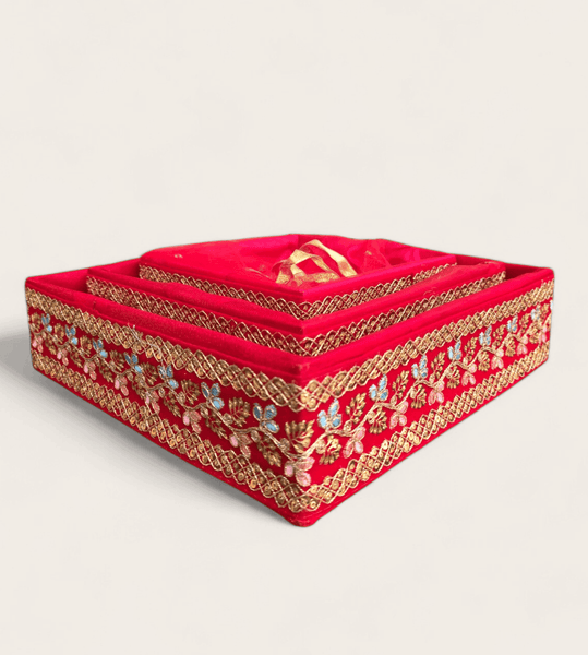 Red Sequin Gift Box - Set of 3