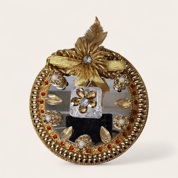 Round Red and Gold Single Ring Tray