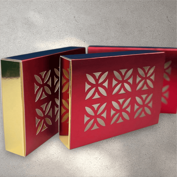 Maroon and Gold Diwali Box (Pack of 5)