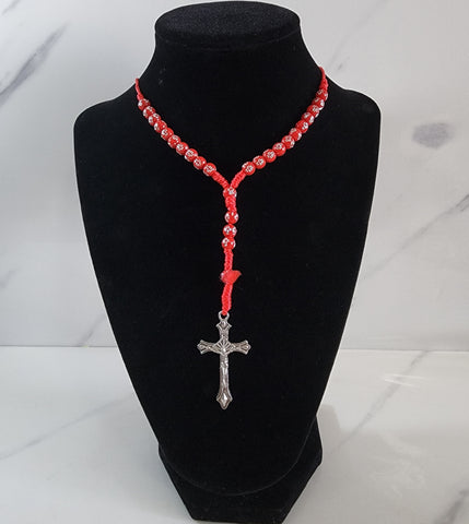 Red Rosary with Cross