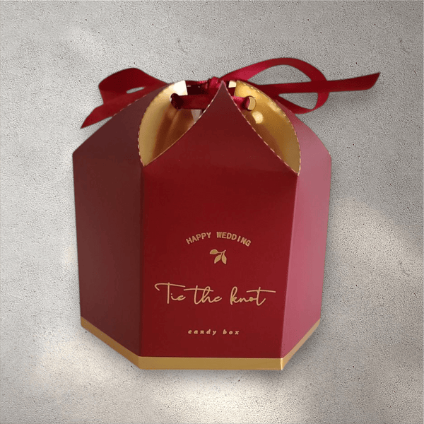 Maroon and Gold Lotus Souvenir Box