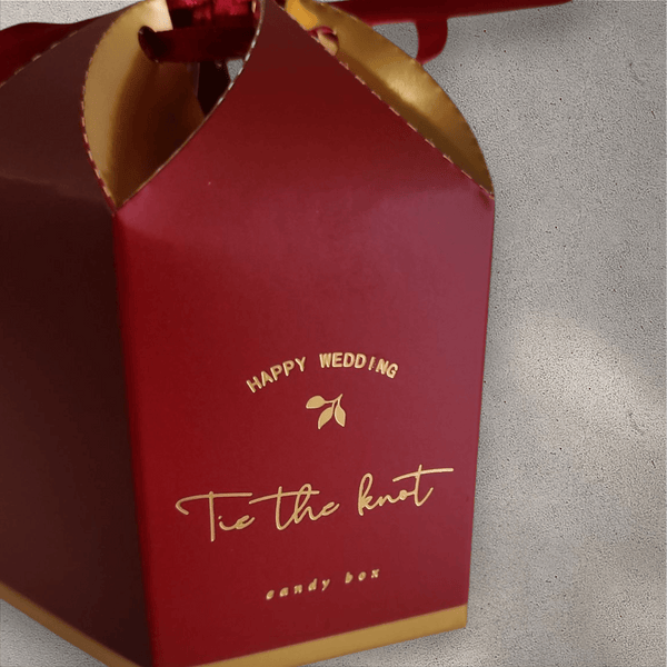 Maroon and Gold Lotus Souvenir Box