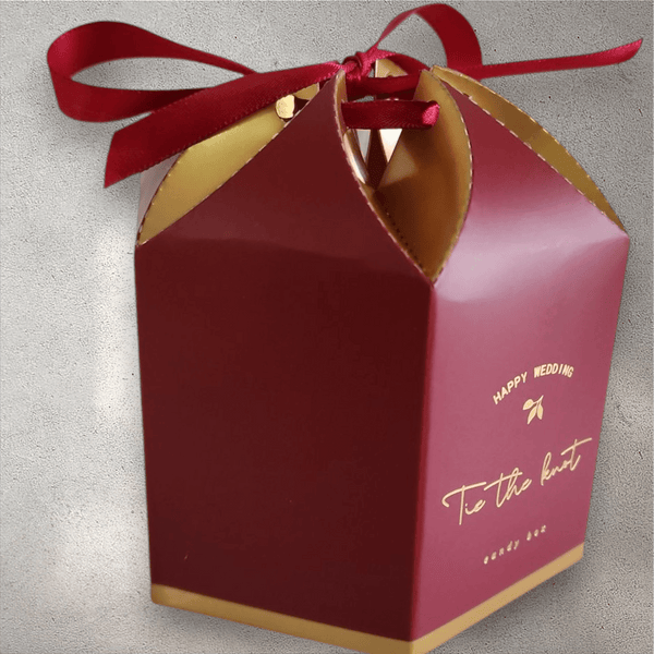 Maroon and Gold Lotus Souvenir Box