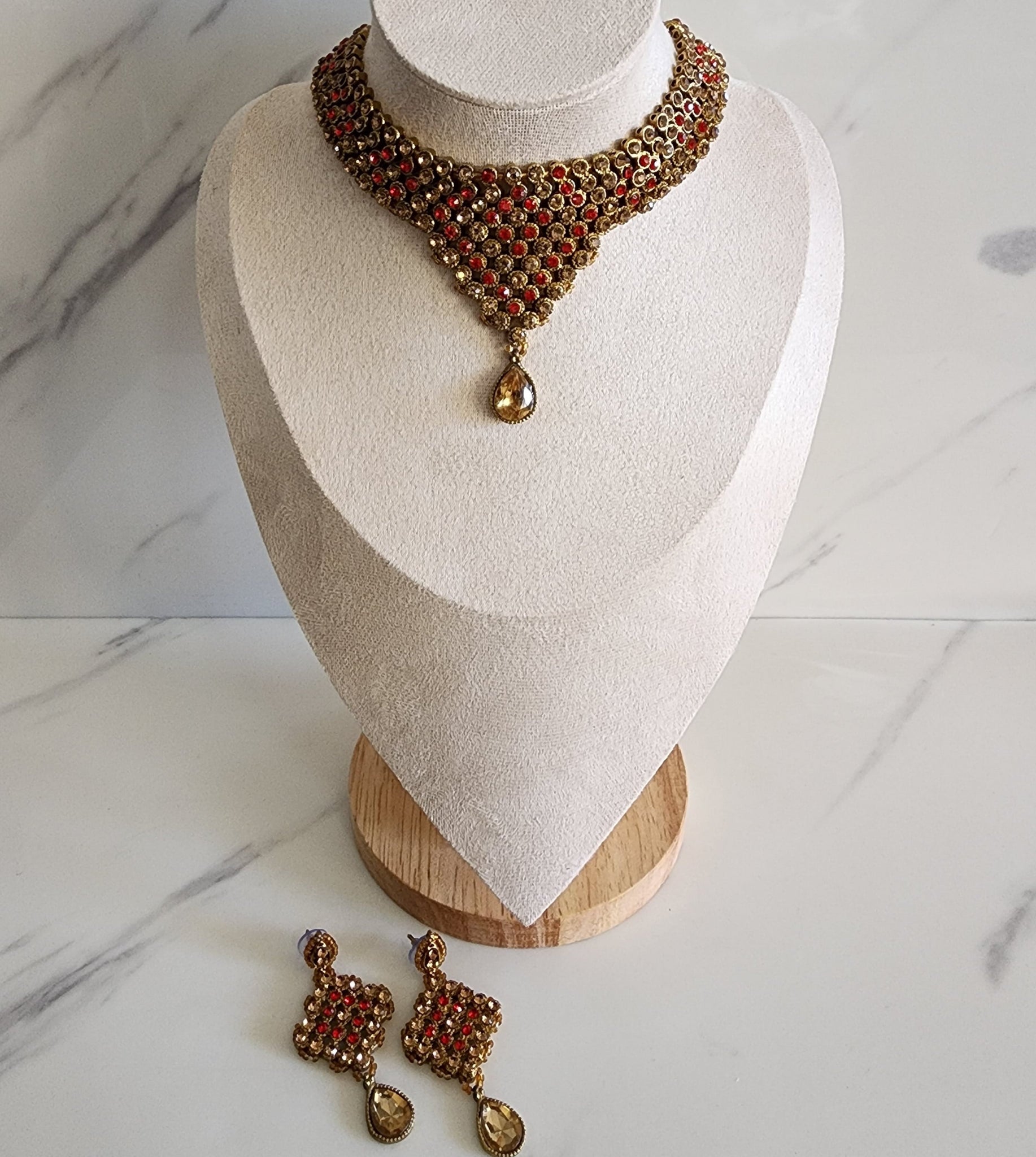 Red and Bronze Soft Jewellery Set - Style 2